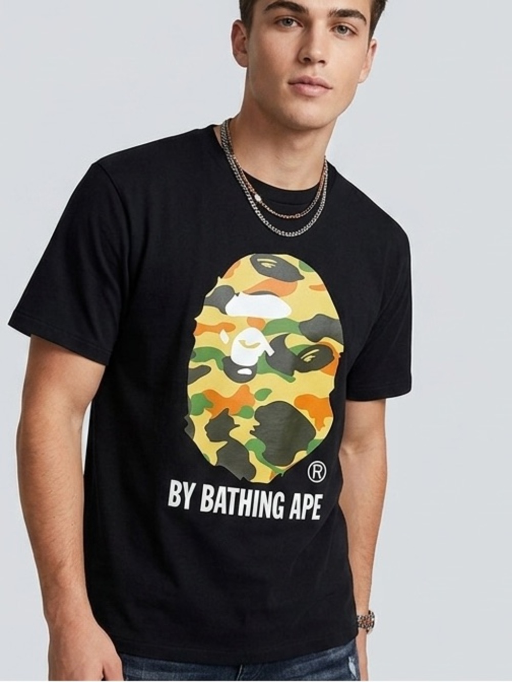 BAPE 1st Camo By Bathing Ape Tee Black/Yellow